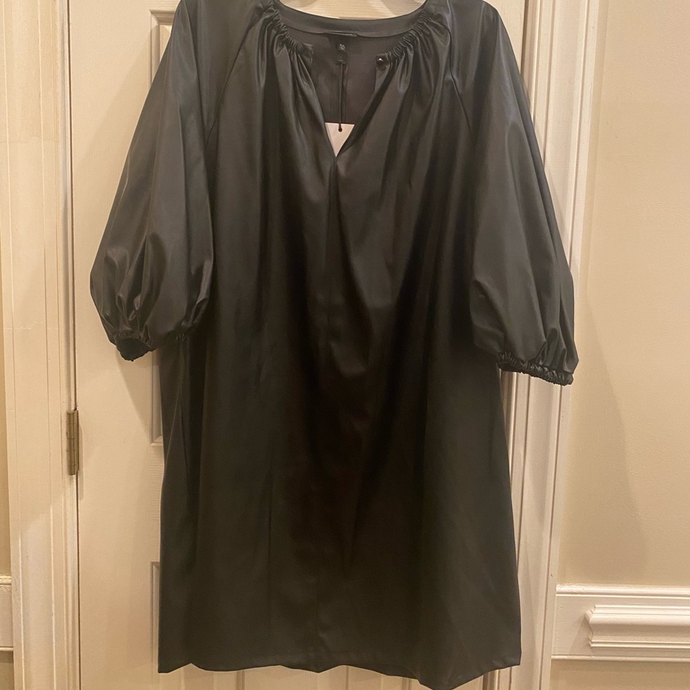 Black Faux Leather Tunic Dress NWT